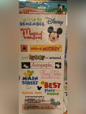 Disney Sticker Sheet — Magical Memories & Main Street Theme. Rare ⭐️